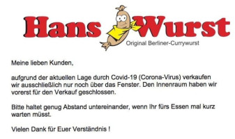 Imbiss Hans-Wurst menu