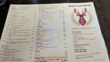 Zum Hirsch menu