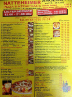 Nattheimer Pizza Kebaphaus menu