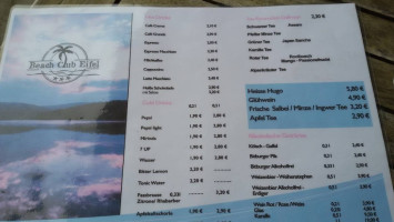Beach Club Eifel menu