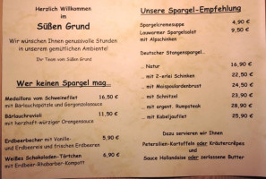 Gasthof Zum Süßen Grund menu