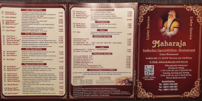 Indisches Maharaja Murnau menu