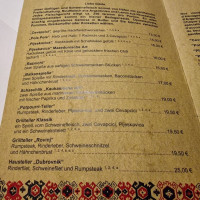 Restaurant Dubrovnik menu
