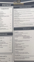 Fryhof menu