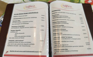 Aufwind - Café Restaurant Tagungsräume menu