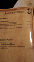 Bierstube Schaluppe menu