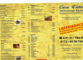 Casa Vida Internationale Küche menu