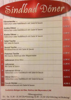 Sindbad Döner Grill menu