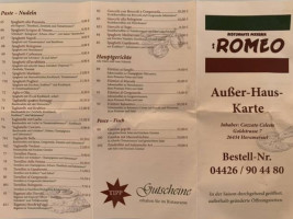 Da Romeo Horumersiel menu