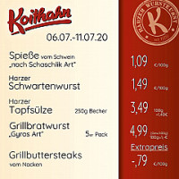 Koithahn's Harzer Landwurst Spezialitäten Gmbh menu