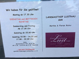 Landgasthof Lustnau menu