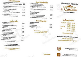 Pizzeria Il Castello menu