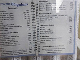 Bistro Am Bürgerhaus menu