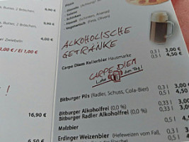 Carpe Diem - Bistro - Cafè - Biergarten menu
