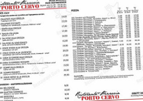 Porto Cervo menu