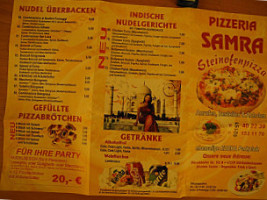 Pizza Samra menu