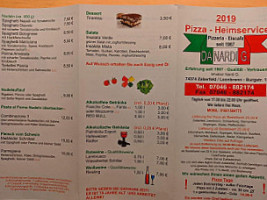 Pizza Heimservice da Nardi menu