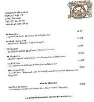 Altdeutsche Bierstuben menu