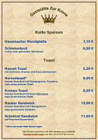 Gaststaette Zur Krone menu