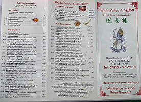 Peace Garden China-thai menu