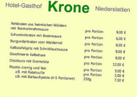 Gasthof Krone menu