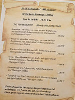 Gaststaette Waldis Lindenhof menu