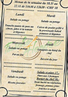 Fraiche-heure menu