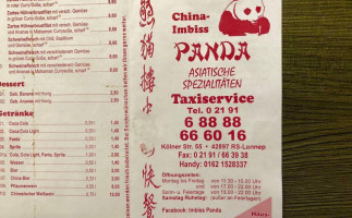 China Imbiss Panda menu