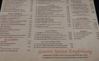 Restaurant Giannis menu