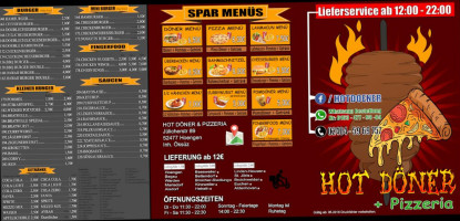 Hot Doener Und Pizzeria menu