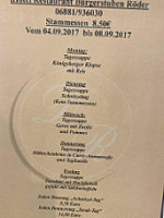 Bürgerstuben Brasserie menu
