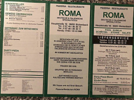 Pizzeria Roma menu