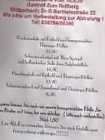 Gasthof Zum Reifberg menu