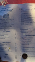 Blaue Adria Gaststätte menu