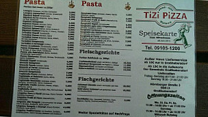 Tizi Pizza menu