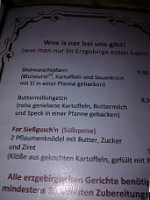 Gaststub Zur Bimmlbah menu
