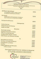Landgasthof Apfelbeck menu