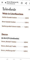 Arno's Straußwirtschaft Winery Kieninger menu