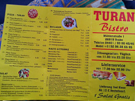 Turan Bistro menu