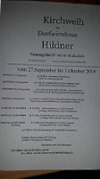 Dorfwirtshaus Hildner menu