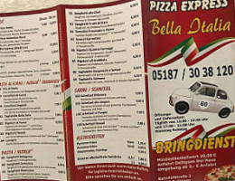 Pizza Express Bella Italia menu