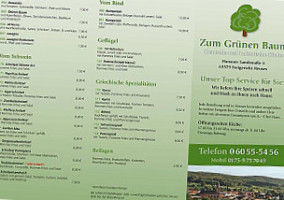 Zum Grünen Baum menu