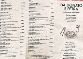 Pizzeria Da Donato menu