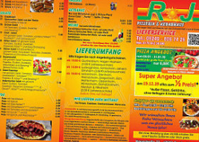 Roj Pizzeria Kebabhaus menu