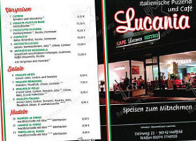 Café Lucania Bistro, Pizzeria Massimiliano Lauriola menu
