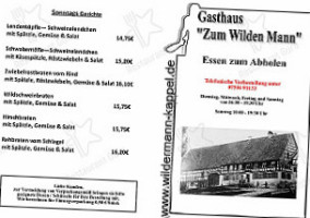 Gasthaus Zum Wilden Mann menu