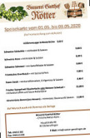 Friedrich Rötter Brauerei menu