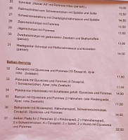Gaststätte Schloßstube menu