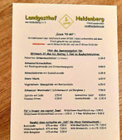 Landgasthof Heldenberg menu