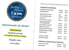 Fischer Landgasthof menu